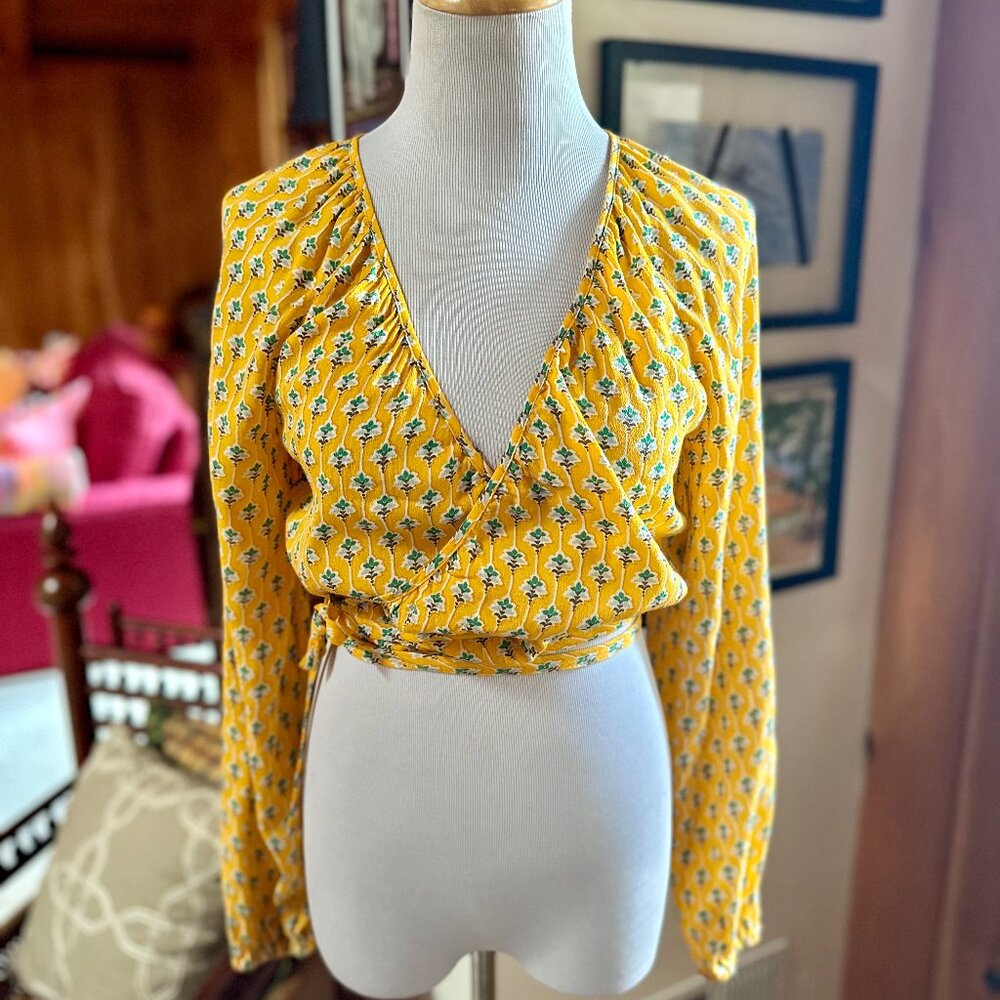 NWT - RHODE for Target Yellow Floral Wrap Top – XXS